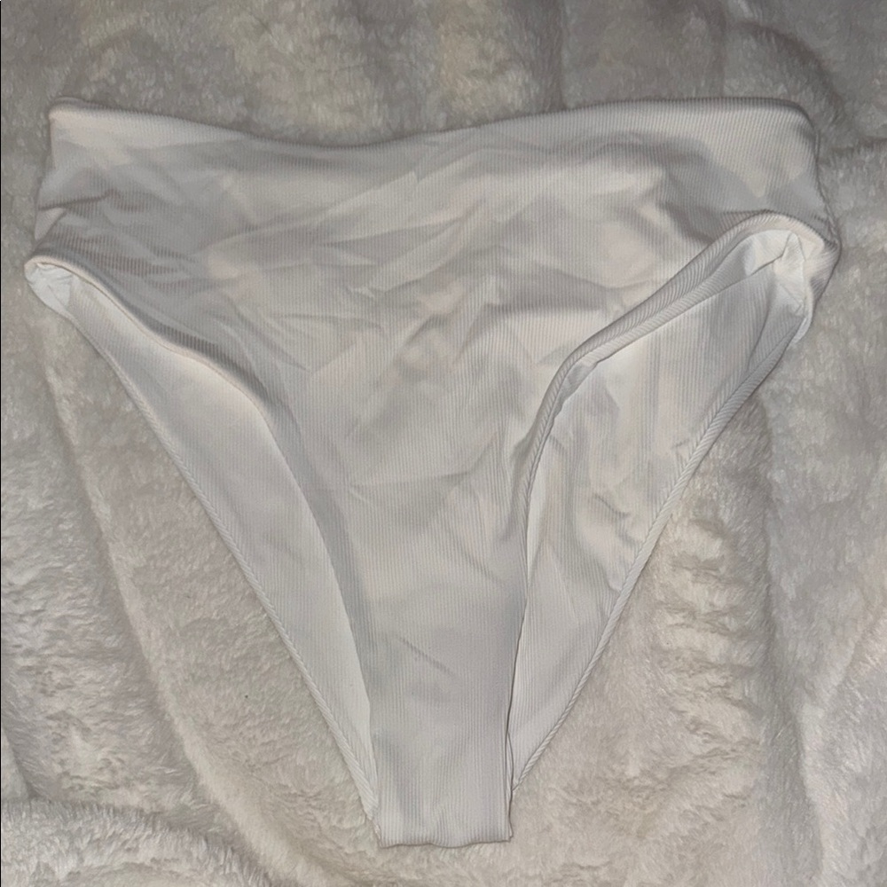 White High-Waisted Bikini Bottom